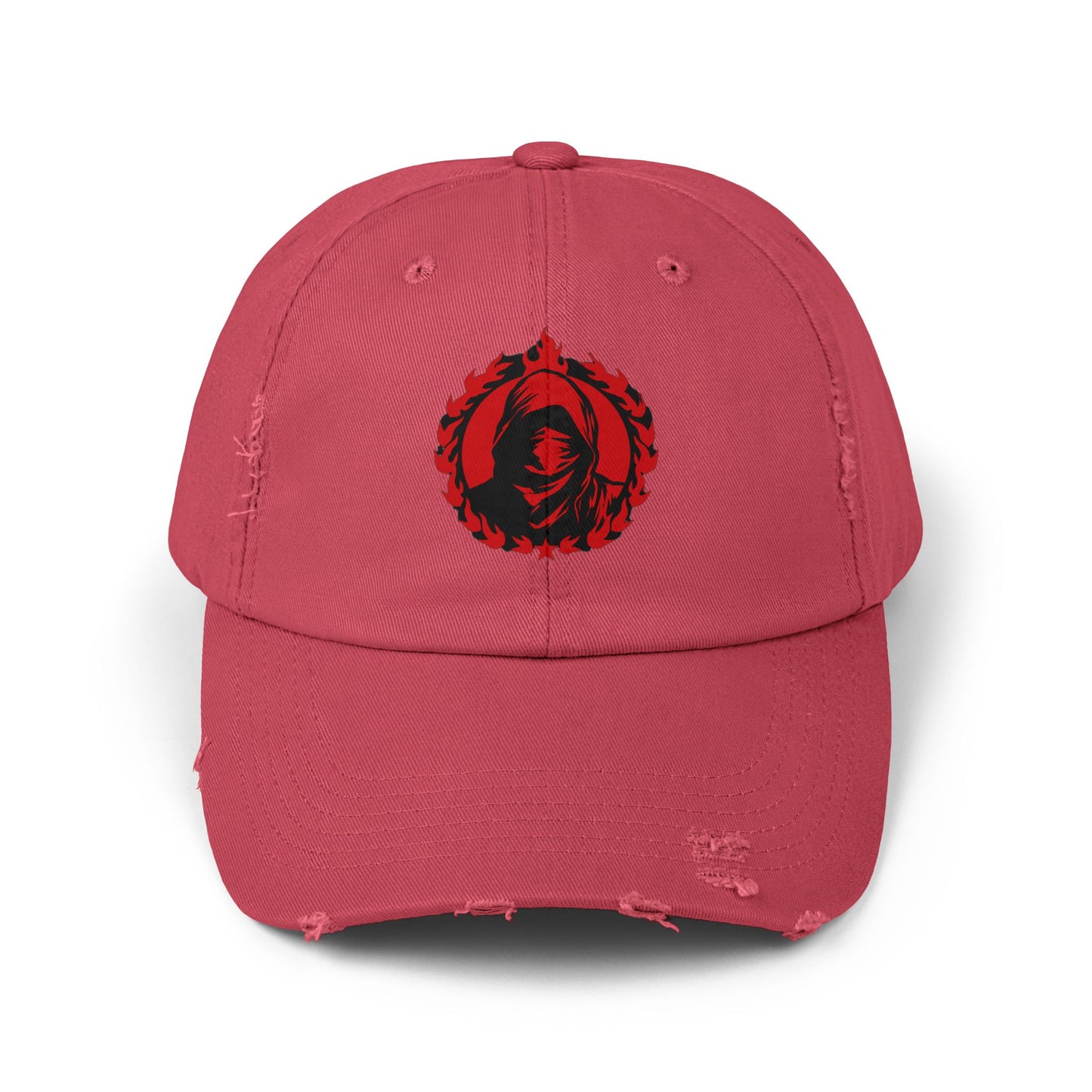 Urban Symbols | Unisex cotton twill cap with masked And hooded red red emblem