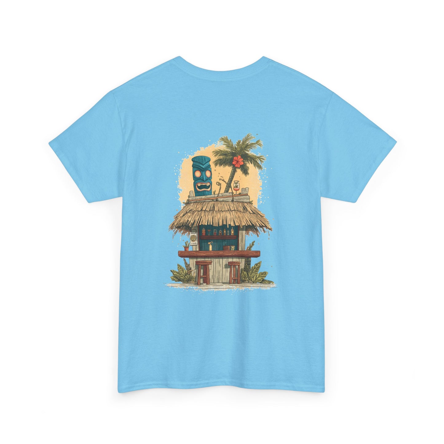 Tiki Tees: The Blue Tiki | T-Shirt with Tropical Design, Beach Vibes, Casual Summer Wear, Vacation Essentials, Perfect for Gifts