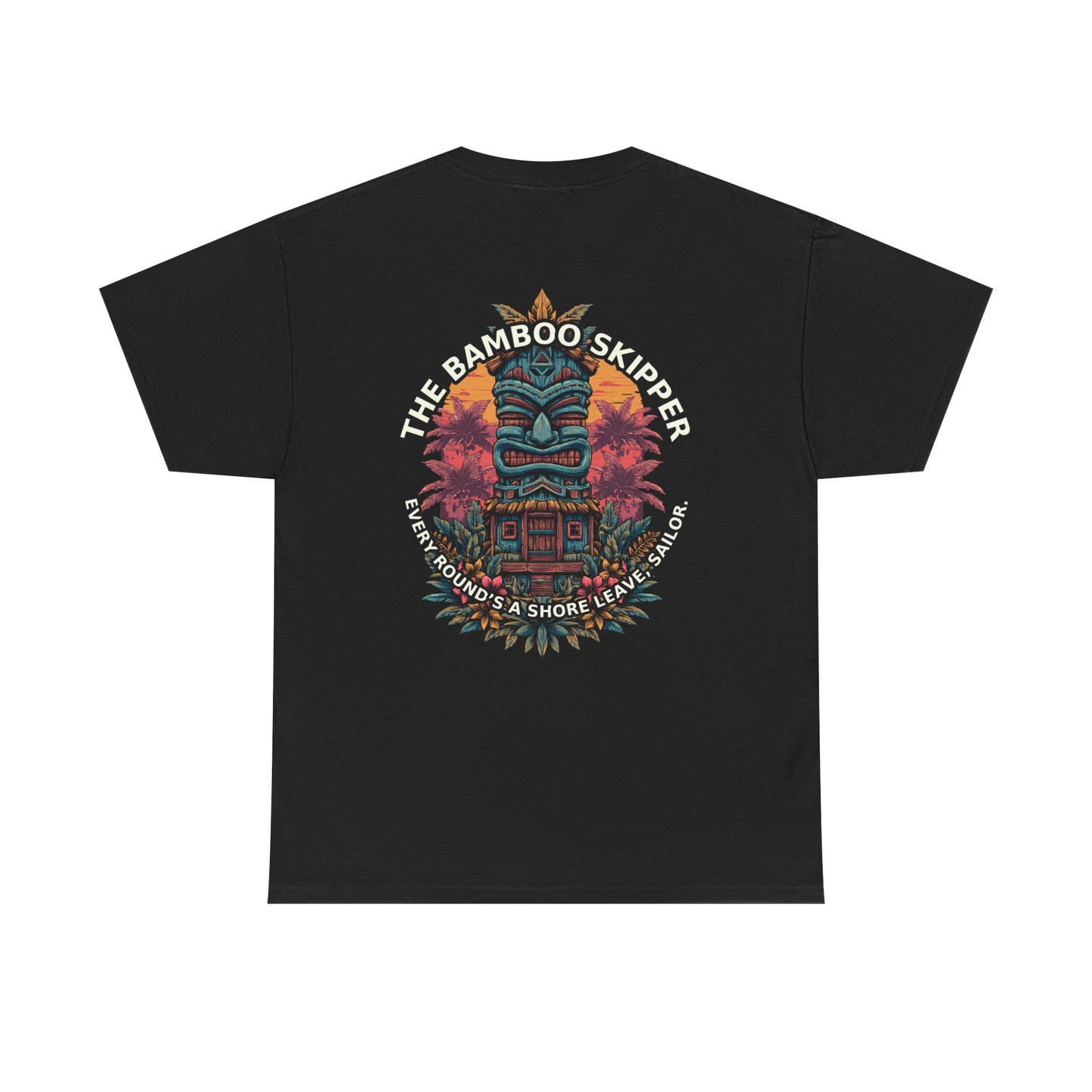 Tiki Tees | The Bamboo Skipper | T-Shirt with Tropical Design, Beach Vibes, Casual Summer Wear, Vacation Essentials, Perfect for Gifts