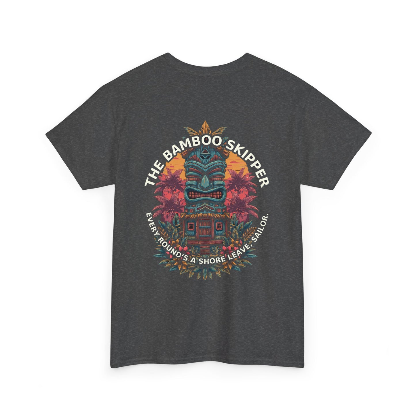 Tiki Tees | The Bamboo Skipper | T-Shirt with Tropical Design, Beach Vibes, Casual Summer Wear, Vacation Essentials, Perfect for Gifts