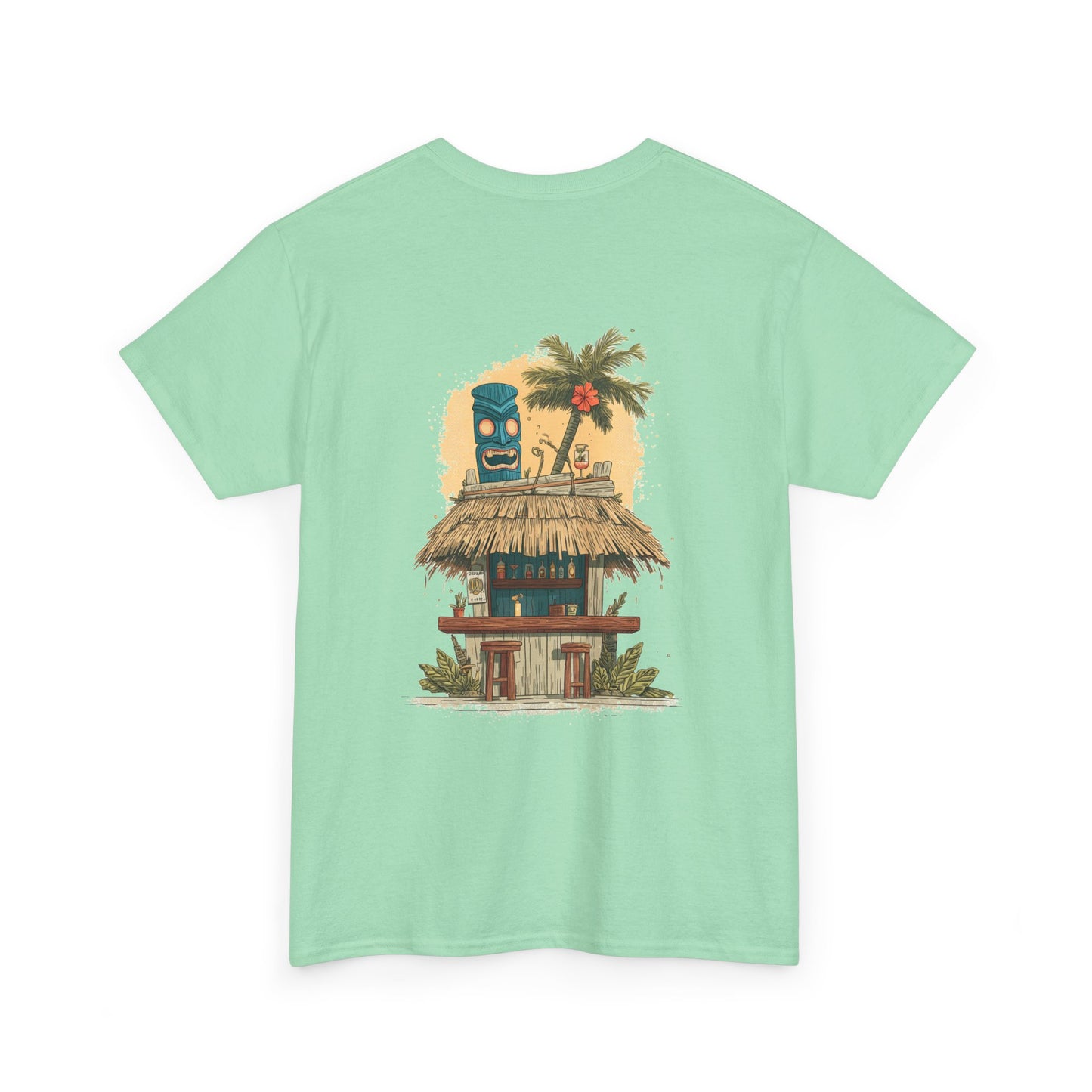 Tiki Tees: The Blue Tiki | T-Shirt with Tropical Design, Beach Vibes, Casual Summer Wear, Vacation Essentials, Perfect for Gifts