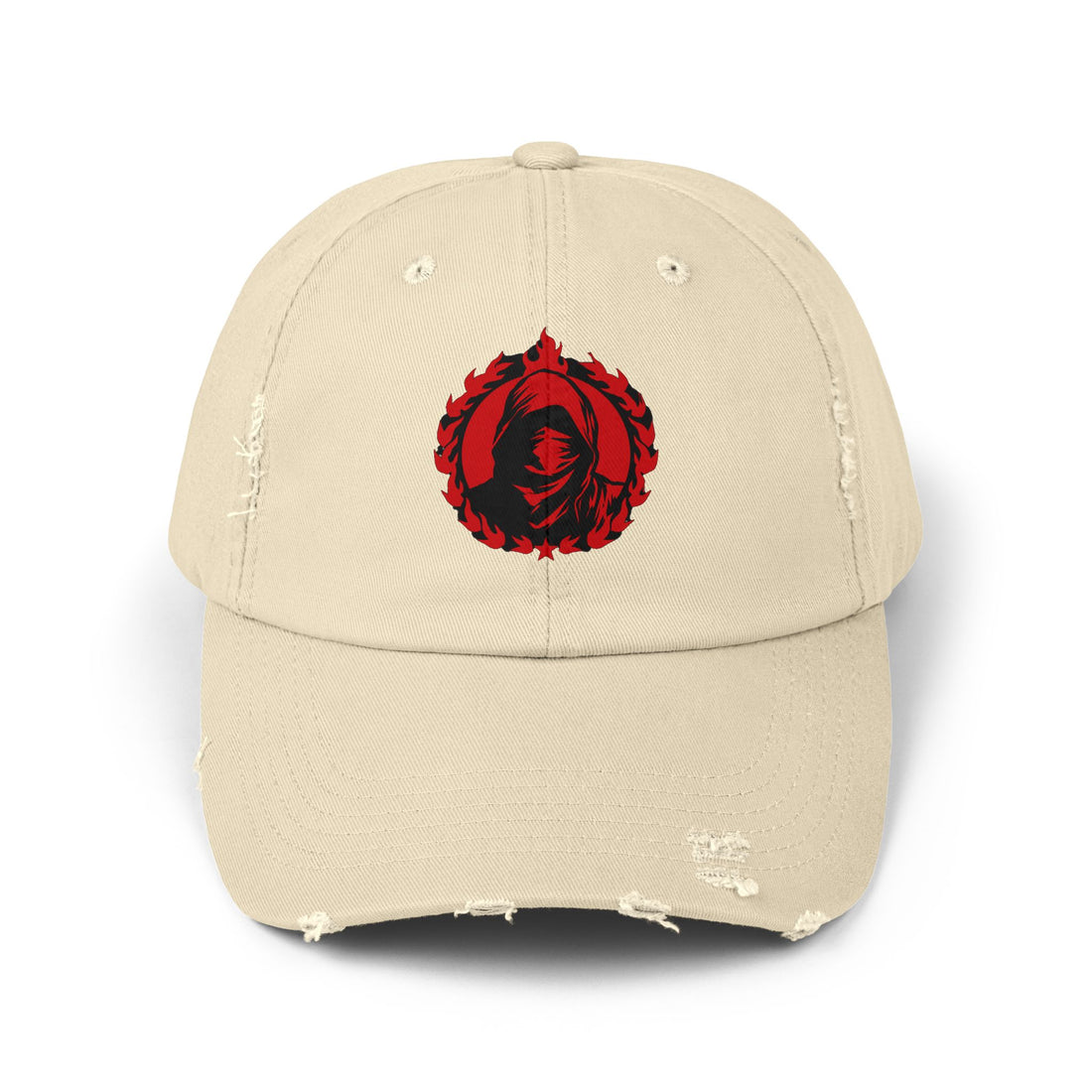 Urban Symbols | Unisex cotton twill cap with masked And hooded red red emblem