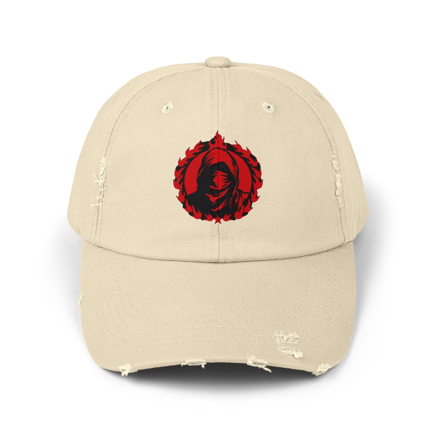 Urban Symbols | Unisex cotton twill cap with masked And hooded red red emblem