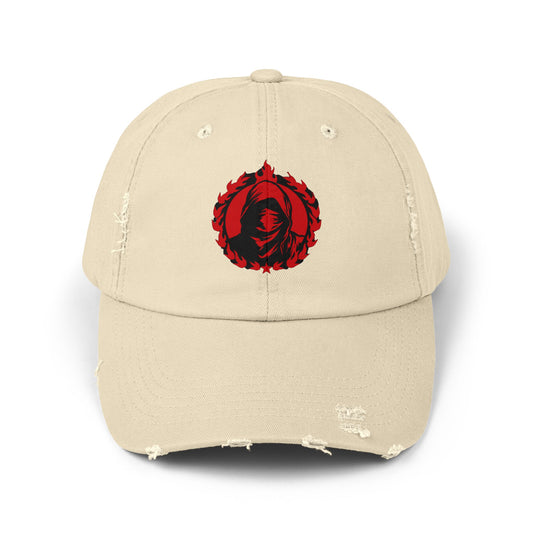 Urban Symbols | Unisex cotton twill cap with masked And hooded red red emblem