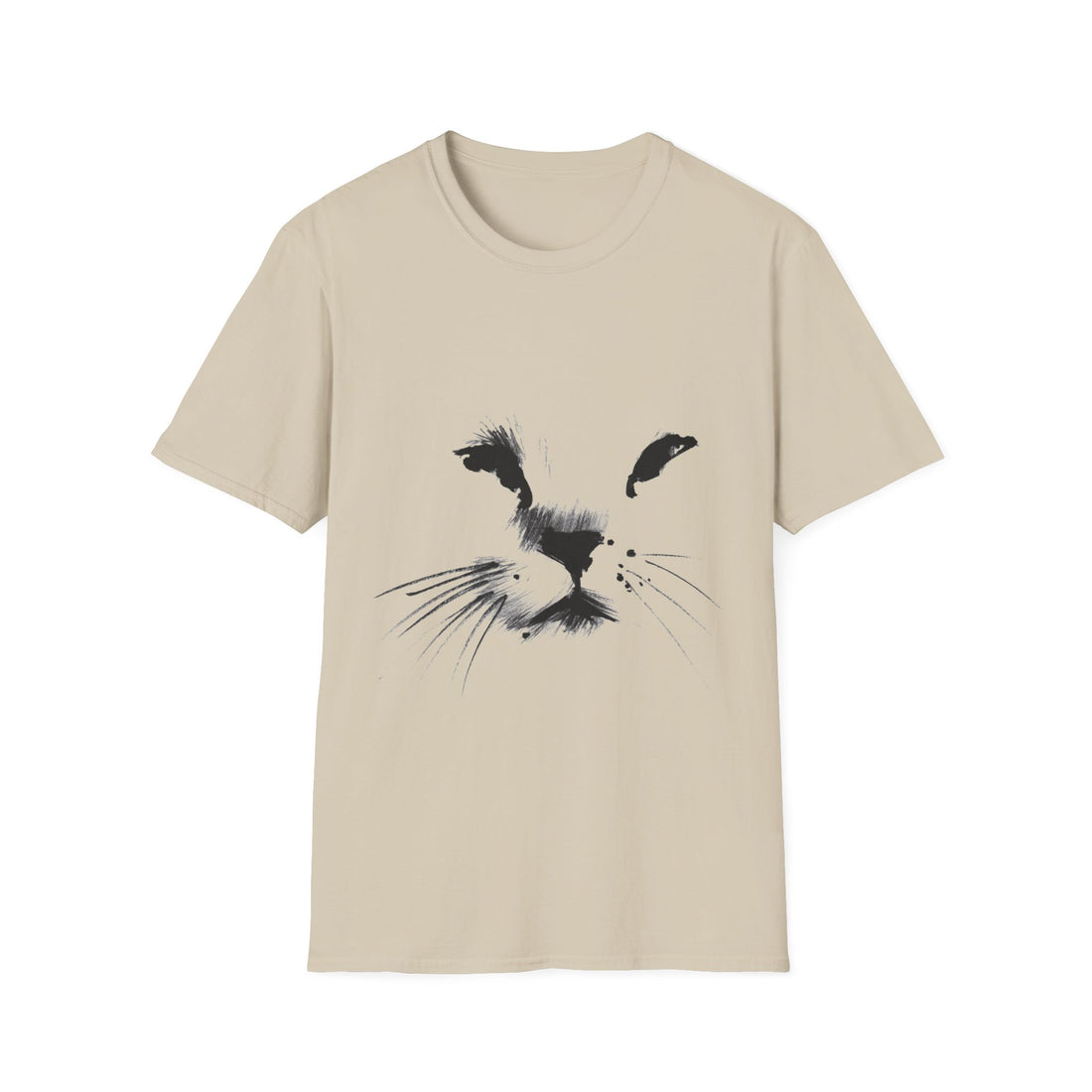 Sumi Whiskers T-Shirt — Japanese-Inspired Ink Cat
