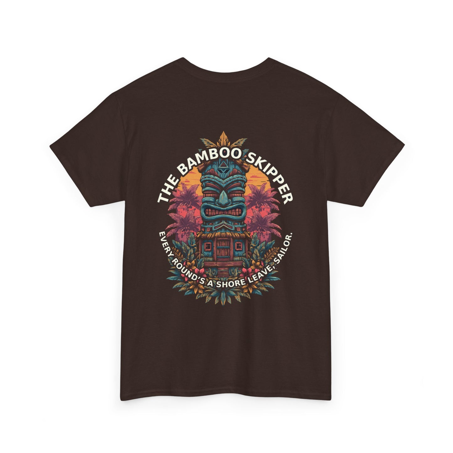 Tiki Tees | The Bamboo Skipper | T-Shirt with Tropical Design, Beach Vibes, Casual Summer Wear, Vacation Essentials, Perfect for Gifts