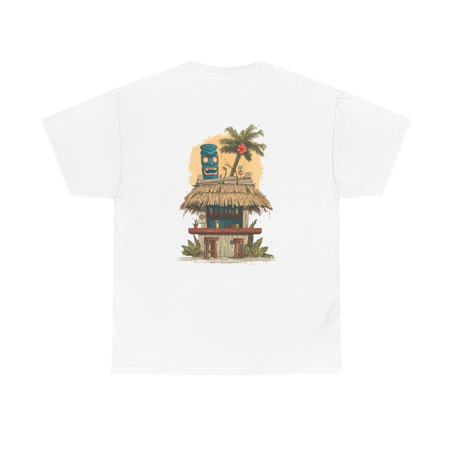 Tiki Tees: The Blue Tiki | T-Shirt with Tropical Design, Beach Vibes, Casual Summer Wear, Vacation Essentials, Perfect for Gifts