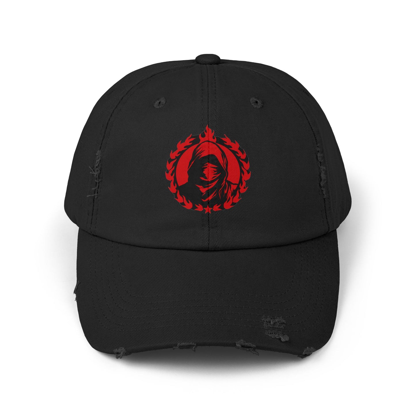 Urban Symbols | Unisex cotton twill cap with masked And hooded red red emblem