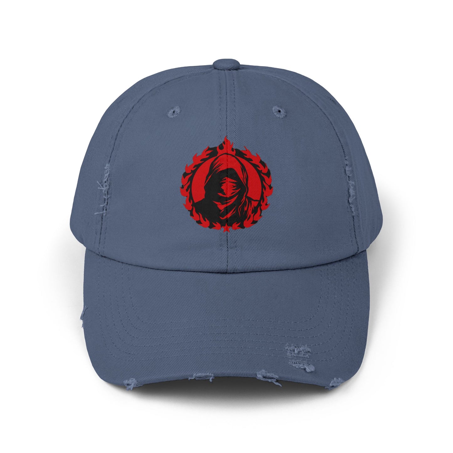 Urban Symbols | Unisex cotton twill cap with masked And hooded red red emblem