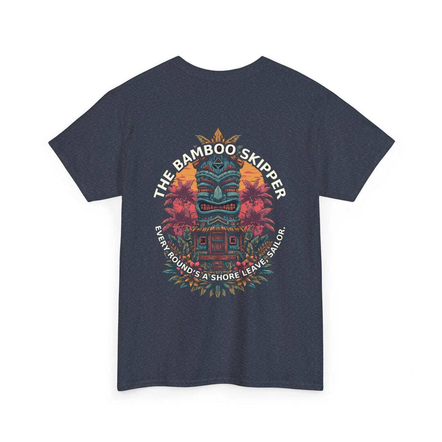 Tiki Tees | The Bamboo Skipper | T-Shirt with Tropical Design, Beach Vibes, Casual Summer Wear, Vacation Essentials, Perfect for Gifts