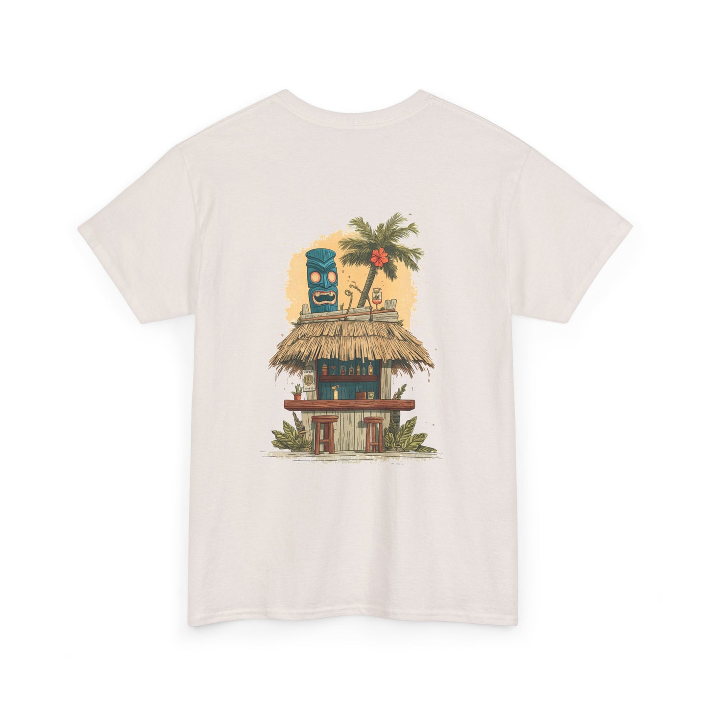 Tiki Tees: The Blue Tiki | T-Shirt with Tropical Design, Beach Vibes, Casual Summer Wear, Vacation Essentials, Perfect for Gifts