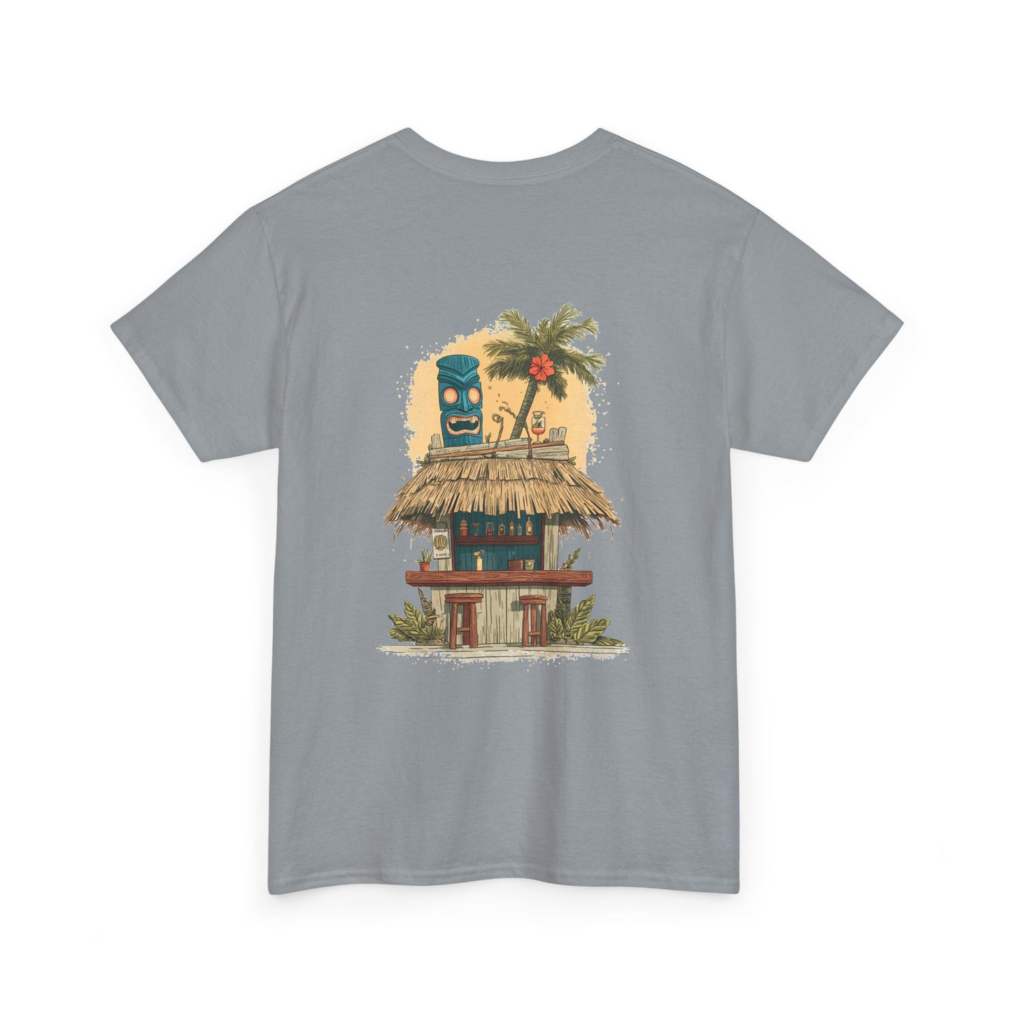 Tiki Tees: The Blue Tiki | T-Shirt with Tropical Design, Beach Vibes, Casual Summer Wear, Vacation Essentials, Perfect for Gifts