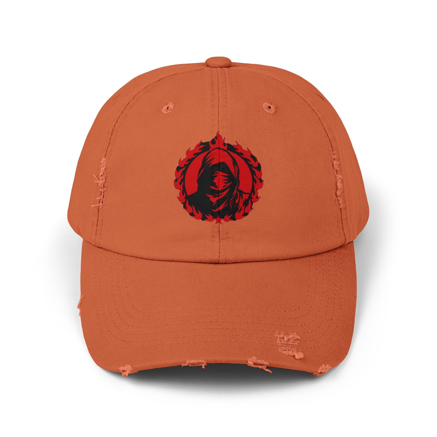 Urban Symbols | Unisex cotton twill cap with masked And hooded red red emblem