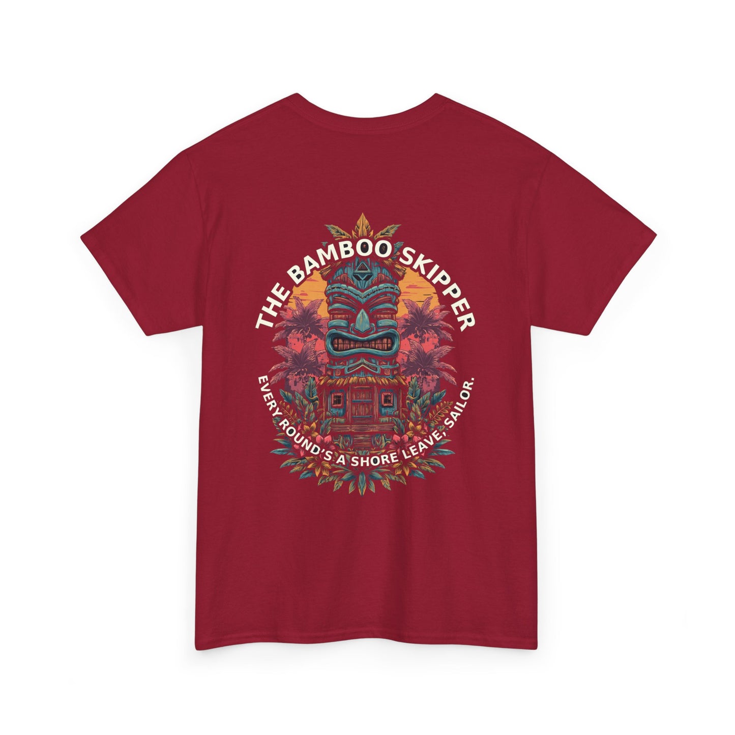 Tiki Tees | The Bamboo Skipper | T-Shirt with Tropical Design, Beach Vibes, Casual Summer Wear, Vacation Essentials, Perfect for Gifts