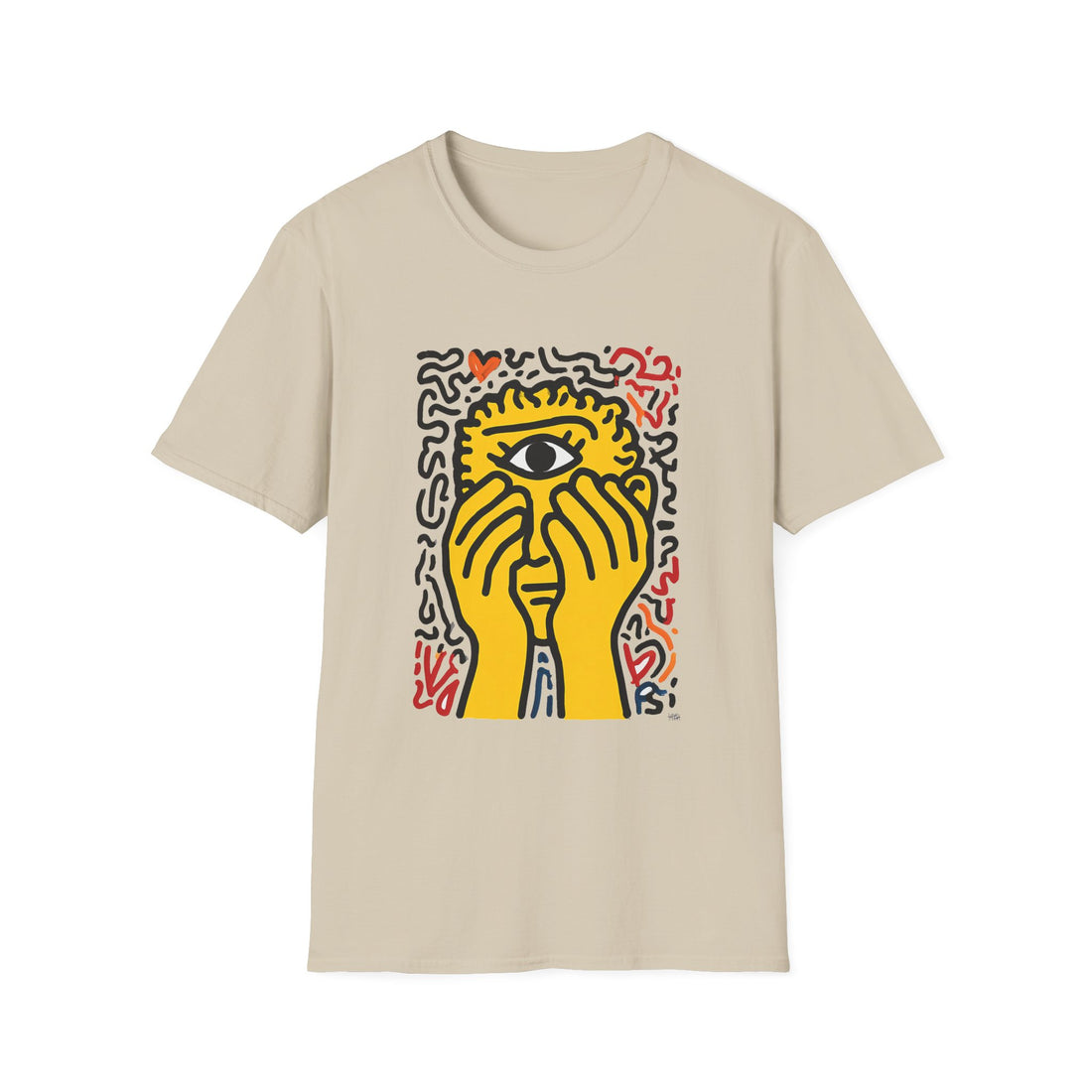 We all wear masks T-Shirt — Keith Haring inspired design