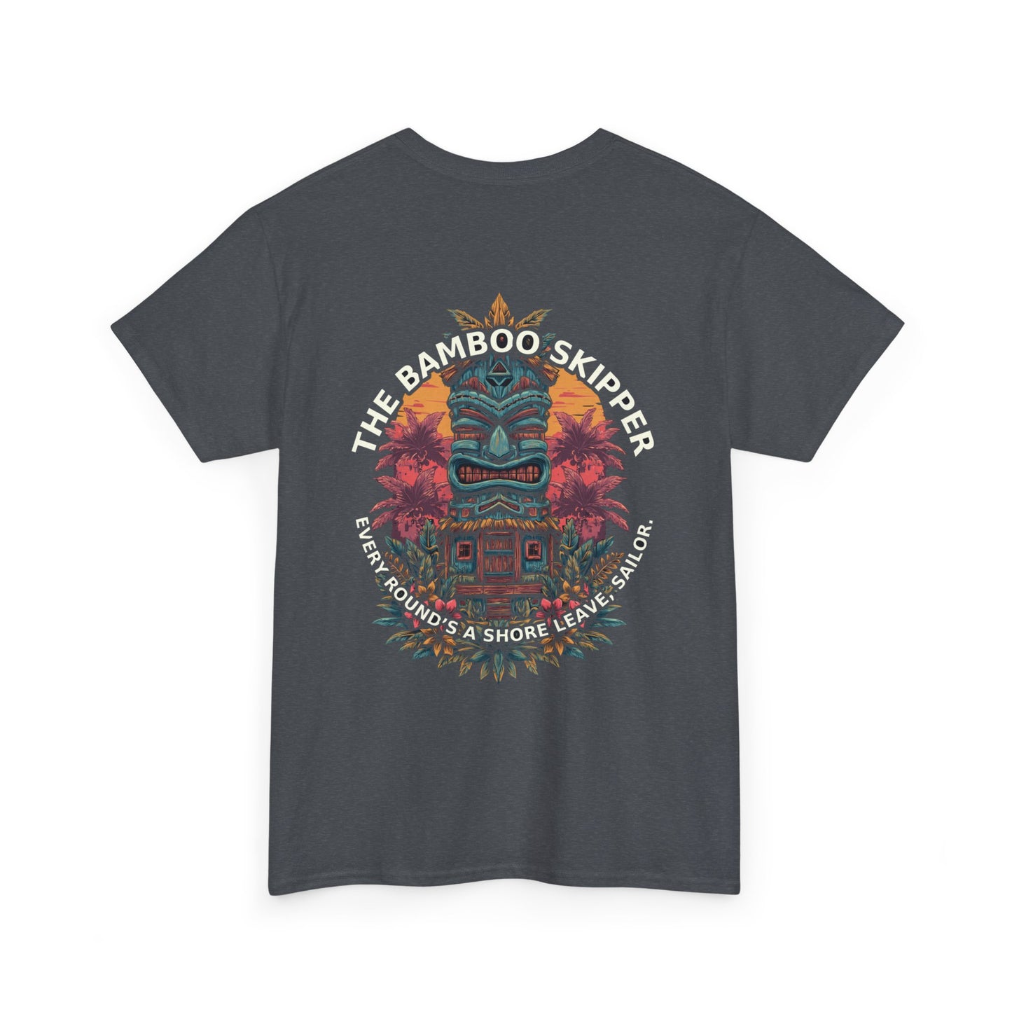Tiki Tees | The Bamboo Skipper | T-Shirt with Tropical Design, Beach Vibes, Casual Summer Wear, Vacation Essentials, Perfect for Gifts