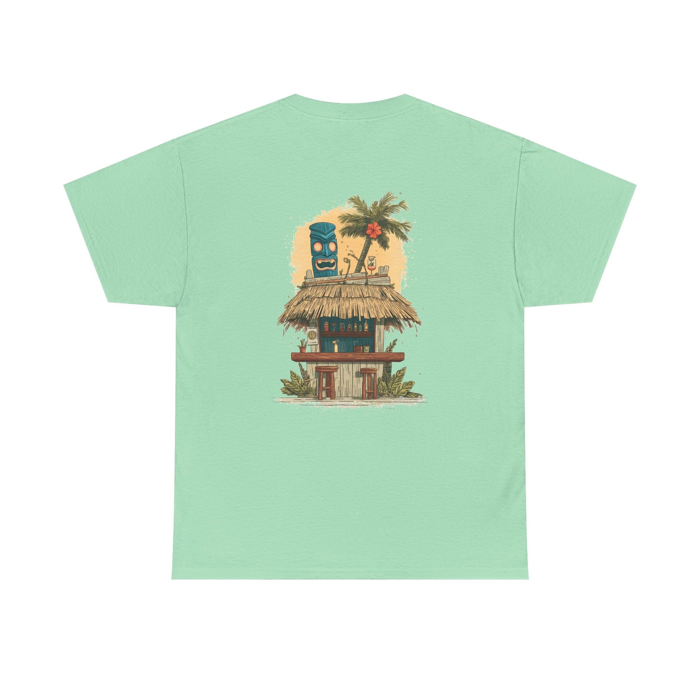 Tiki Tees: The Blue Tiki | T-Shirt with Tropical Design, Beach Vibes, Casual Summer Wear, Vacation Essentials, Perfect for Gifts