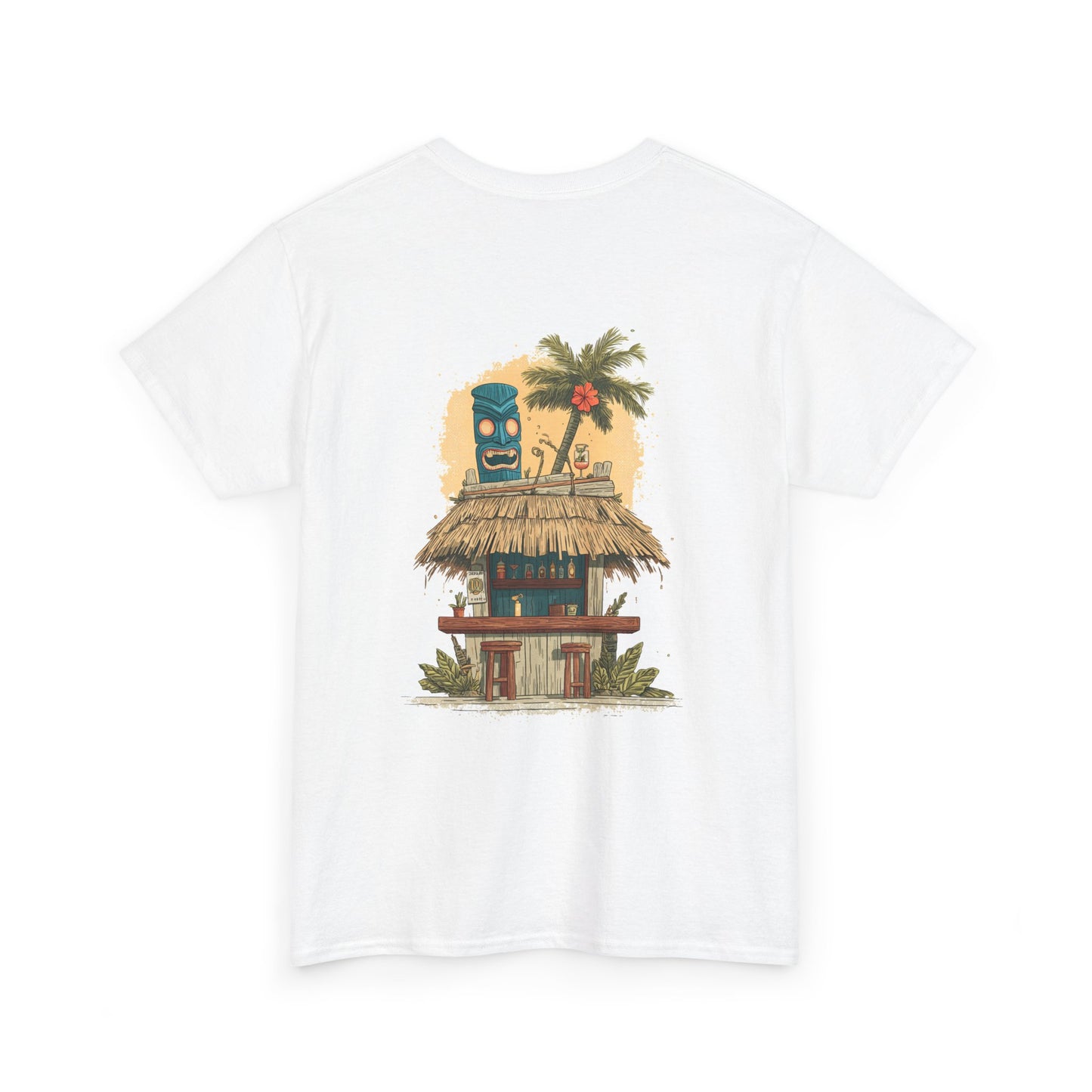 Tiki Tees: The Blue Tiki | T-Shirt with Tropical Design, Beach Vibes, Casual Summer Wear, Vacation Essentials, Perfect for Gifts