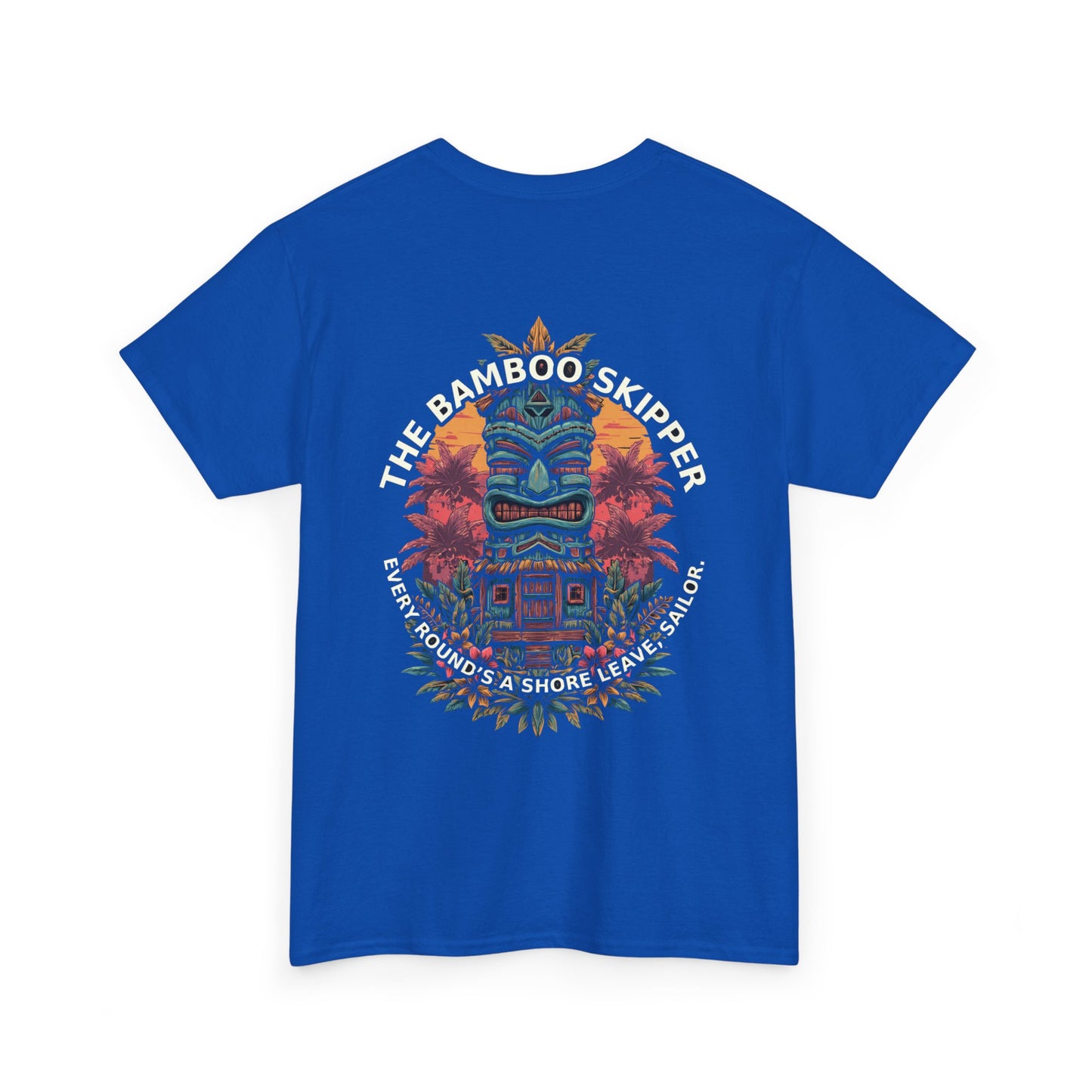 Tiki Tees | The Bamboo Skipper | T-Shirt with Tropical Design, Beach Vibes, Casual Summer Wear, Vacation Essentials, Perfect for Gifts