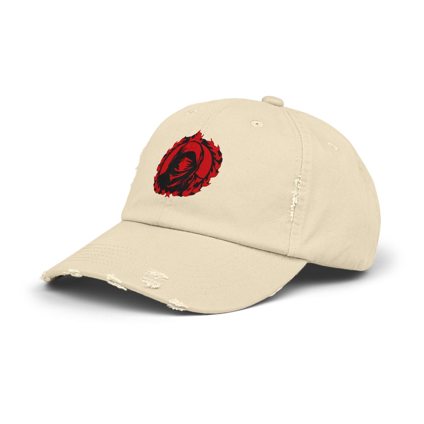 Urban Symbols | Unisex cotton twill cap with masked And hooded red red emblem