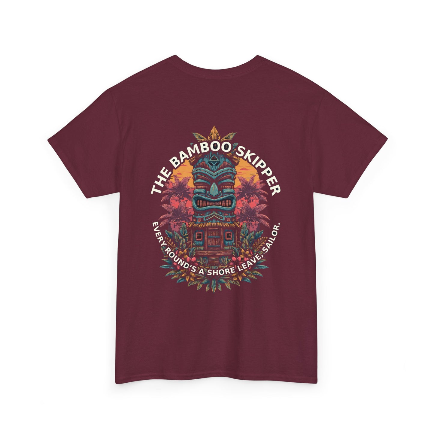Tiki Tees | The Bamboo Skipper | T-Shirt with Tropical Design, Beach Vibes, Casual Summer Wear, Vacation Essentials, Perfect for Gifts