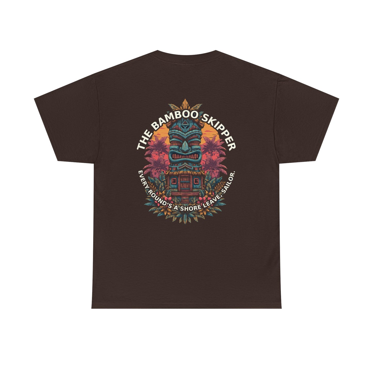 Tiki Tees | The Bamboo Skipper | T-Shirt with Tropical Design, Beach Vibes, Casual Summer Wear, Vacation Essentials, Perfect for Gifts