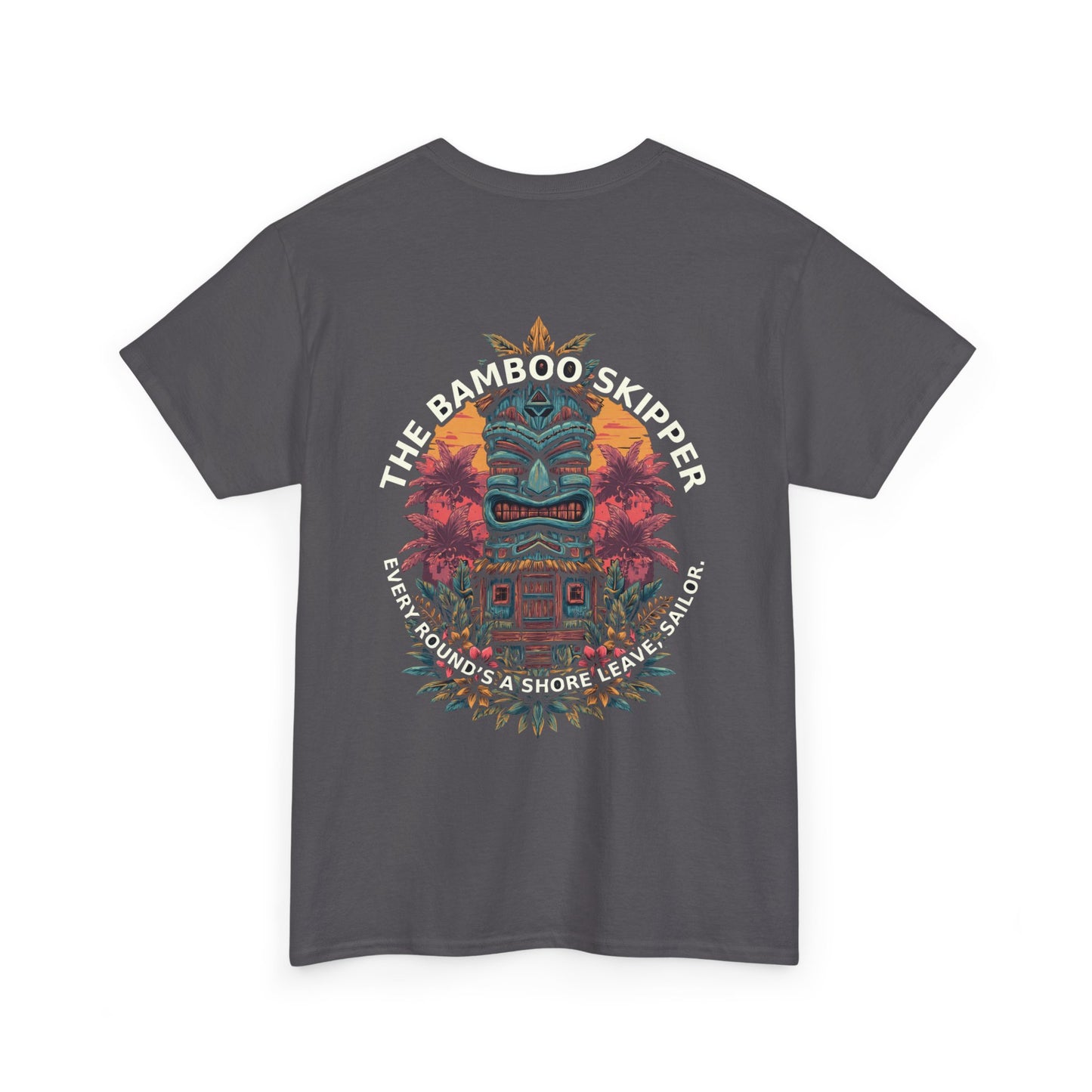 Tiki Tees | The Bamboo Skipper | T-Shirt with Tropical Design, Beach Vibes, Casual Summer Wear, Vacation Essentials, Perfect for Gifts