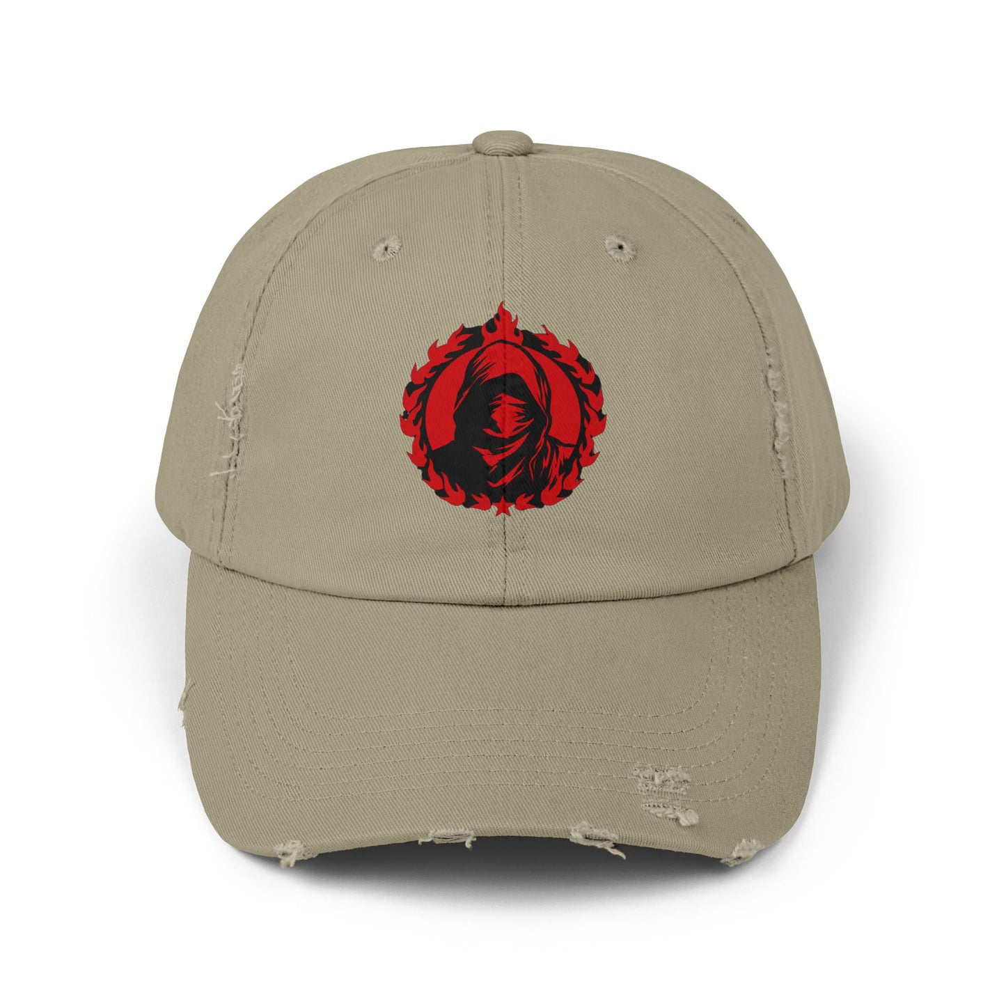 Urban Symbols | Unisex cotton twill cap with masked And hooded red red emblem