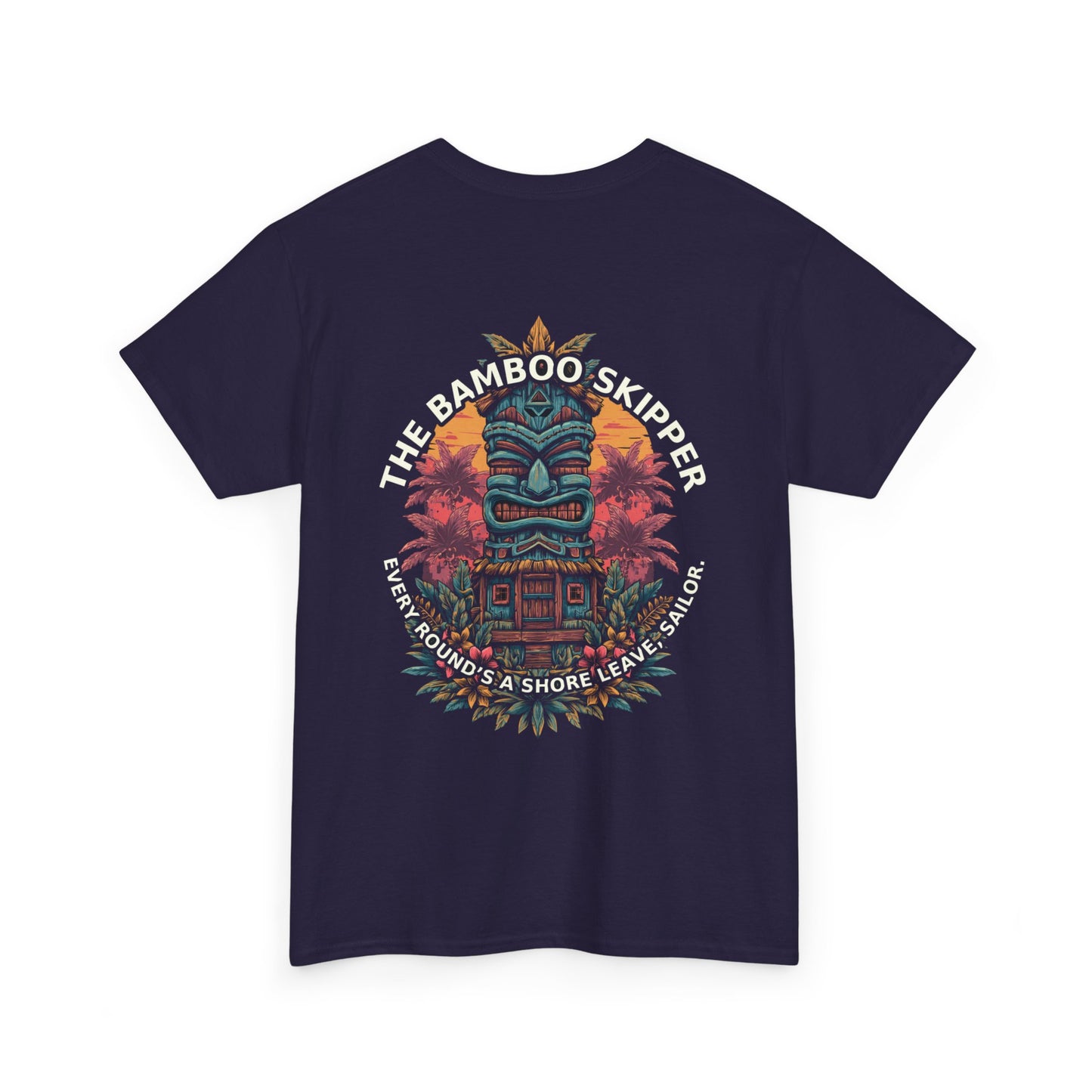 Tiki Tees | The Bamboo Skipper | T-Shirt with Tropical Design, Beach Vibes, Casual Summer Wear, Vacation Essentials, Perfect for Gifts